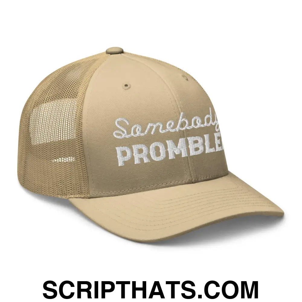 Somebody's Problem Retro Trucker Hat Khaki