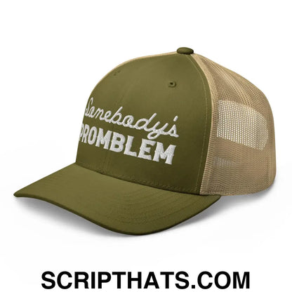 Somebody's Problem Retro Trucker Hat Moss Khaki