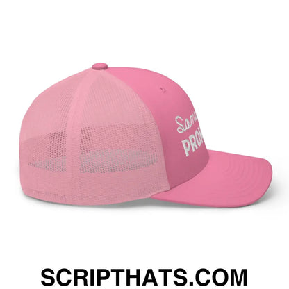 Somebody's Problem Retro Trucker Hat Pink