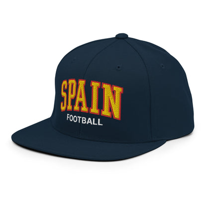 Spain Football Soccer Letterman Varsity Block Snapback Hat Dark Navy