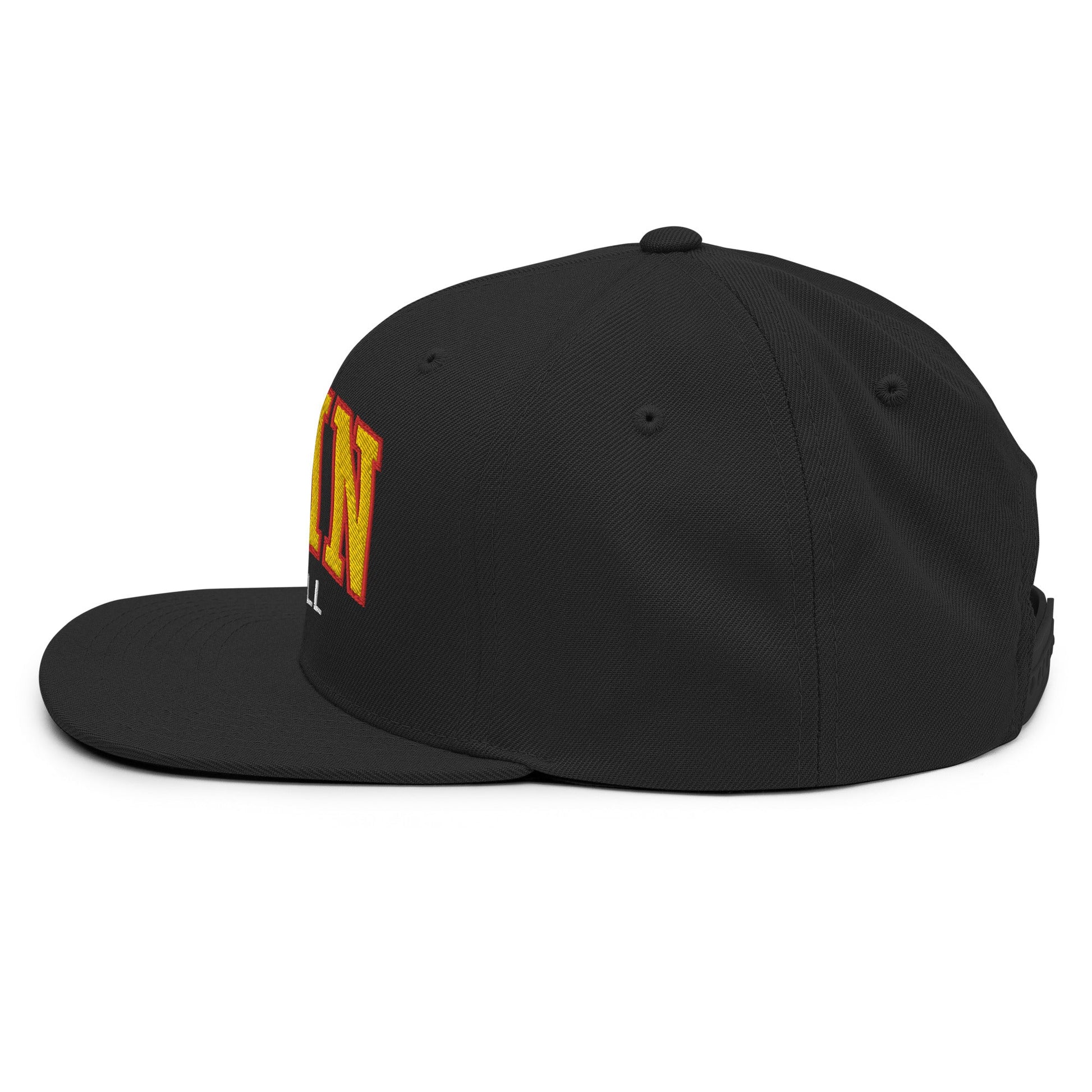 Spain Football Soccer Letterman Varsity Block Snapback Hat Black