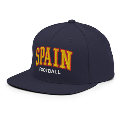 Spain Football Soccer Letterman Varsity Block Snapback Hat Navy