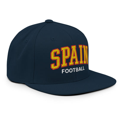 Spain Football Soccer Letterman Varsity Block Snapback Hat Dark Navy