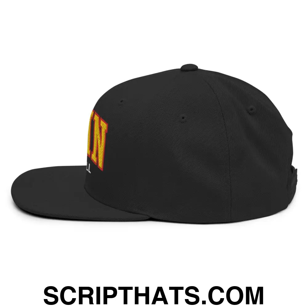 Spain Football Soccer Letterman Varsity Block Snapback Hat Black