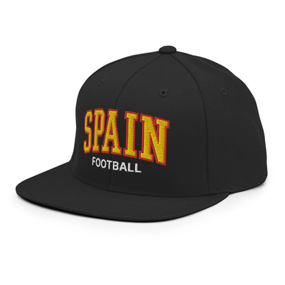 Spain Football Soccer Letterman Varsity Block Snapback Hat Black