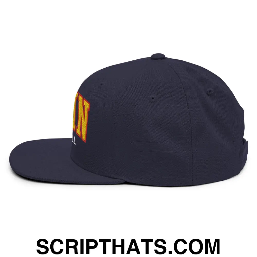 Spain Football Soccer Letterman Varsity Block Snapback Hat Navy