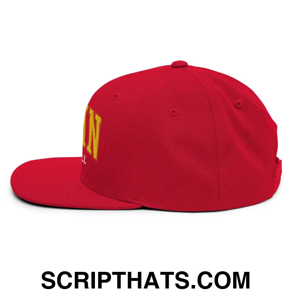 Spain Football Soccer Letterman Varsity Block Snapback Hat Red