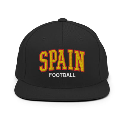 Spain Football Soccer Letterman Varsity Block Snapback Hat Black