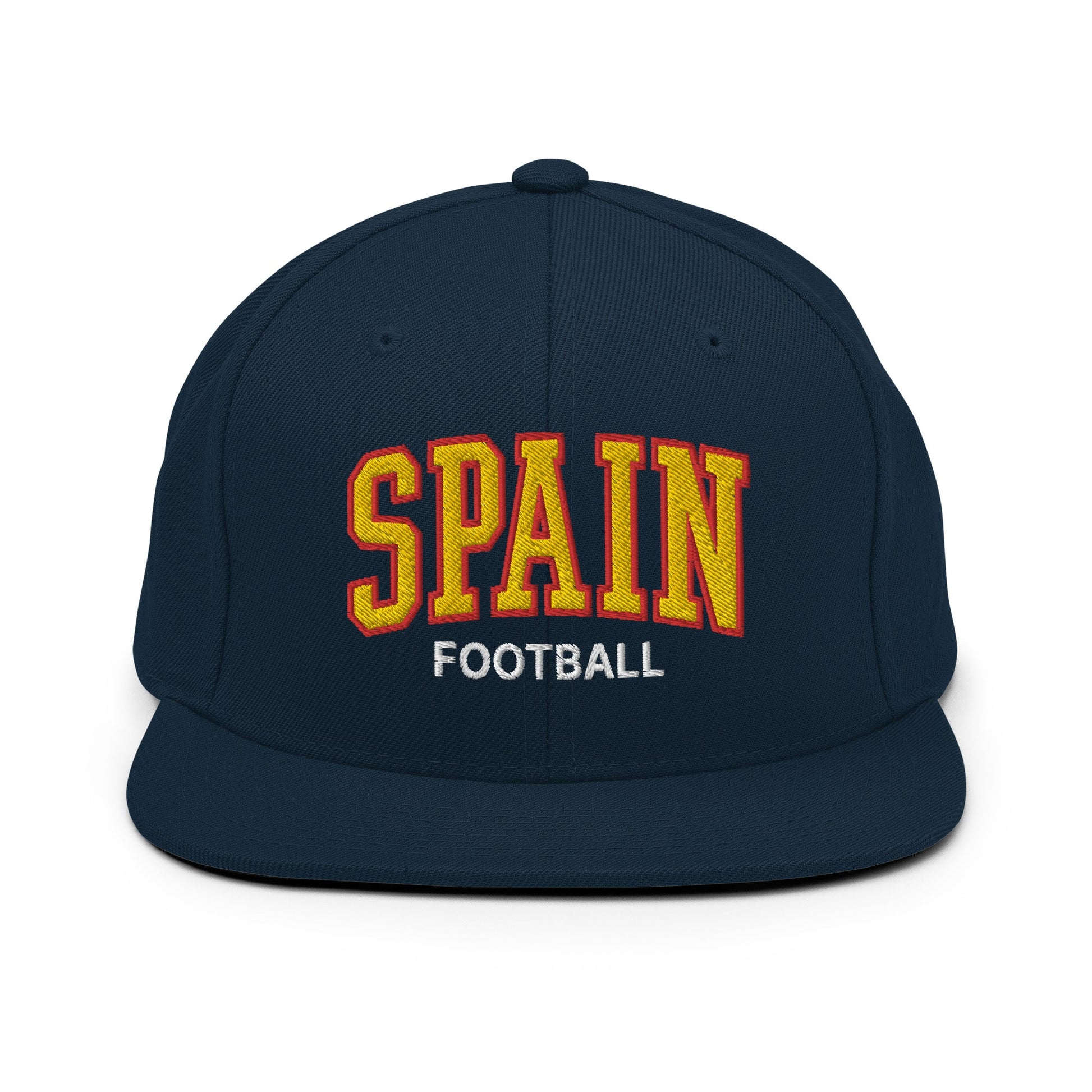 Spain Football Soccer Letterman Varsity Block Snapback Hat Dark Navy