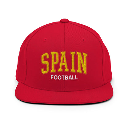 Spain Football Soccer Letterman Varsity Block Snapback Hat Red