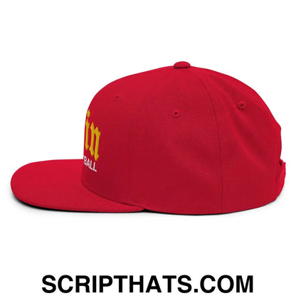 Spain Football Soccer Old English OG Snapback Hat Red