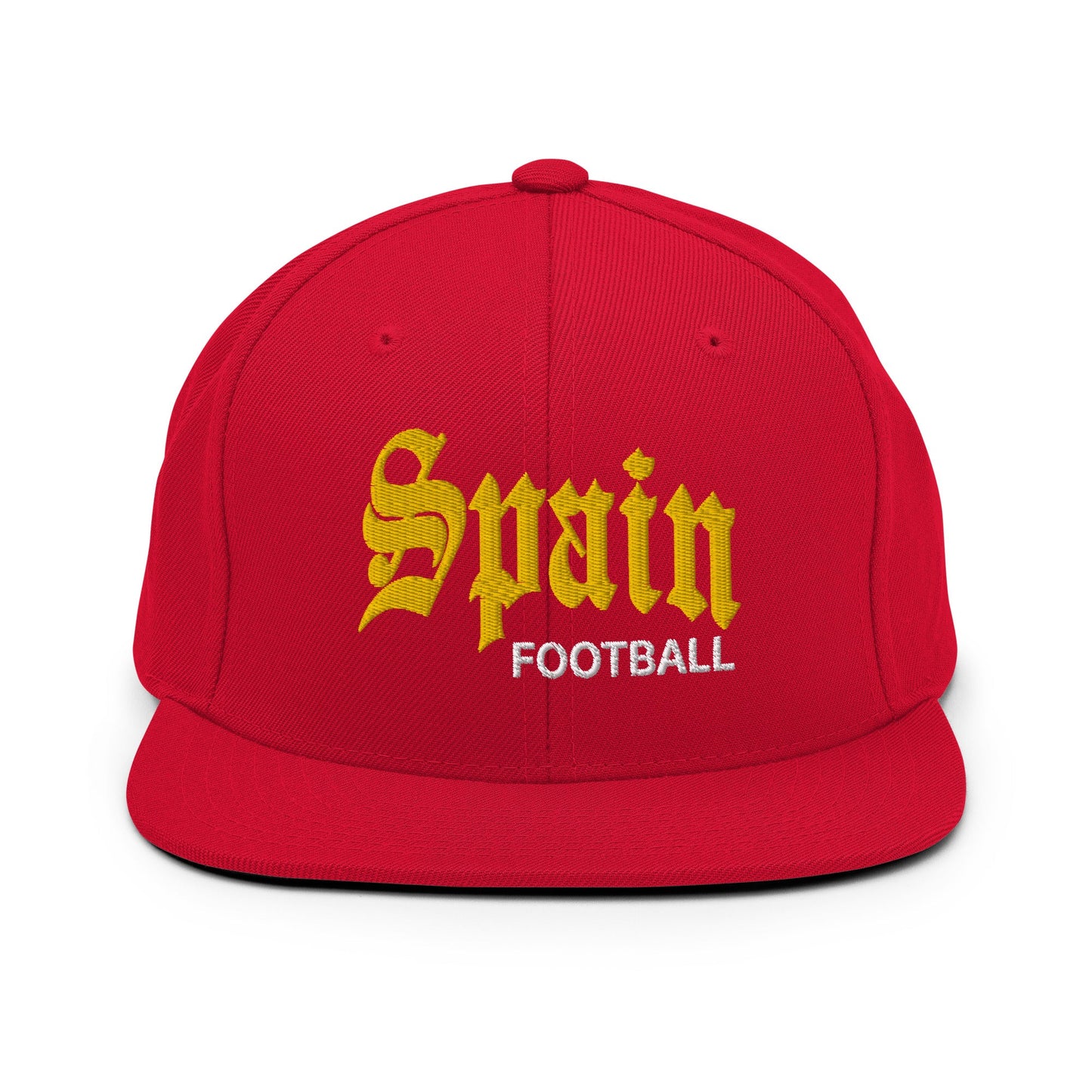 Spain Football Soccer Old English OG Snapback Hat Red