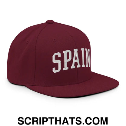 Spain Letterman Varsity Block Snapback Hat Maroon