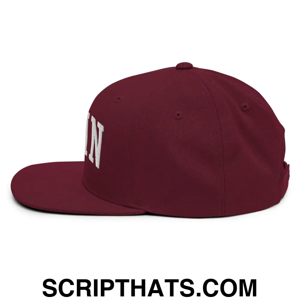 Spain Letterman Varsity Block Snapback Hat Maroon