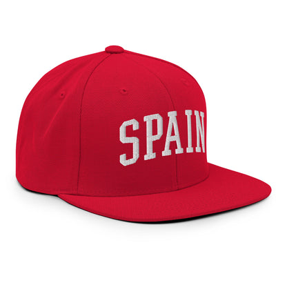 Spain Letterman Varsity Block Snapback Hat Red