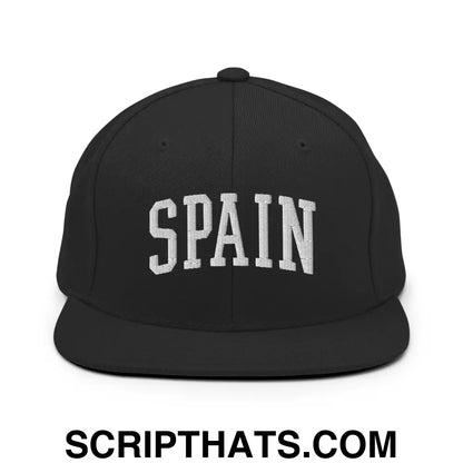 Spain Letterman Varsity Block Snapback Hat Black