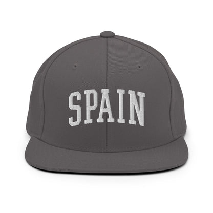 Spain Letterman Varsity Block Snapback Hat Dark Grey