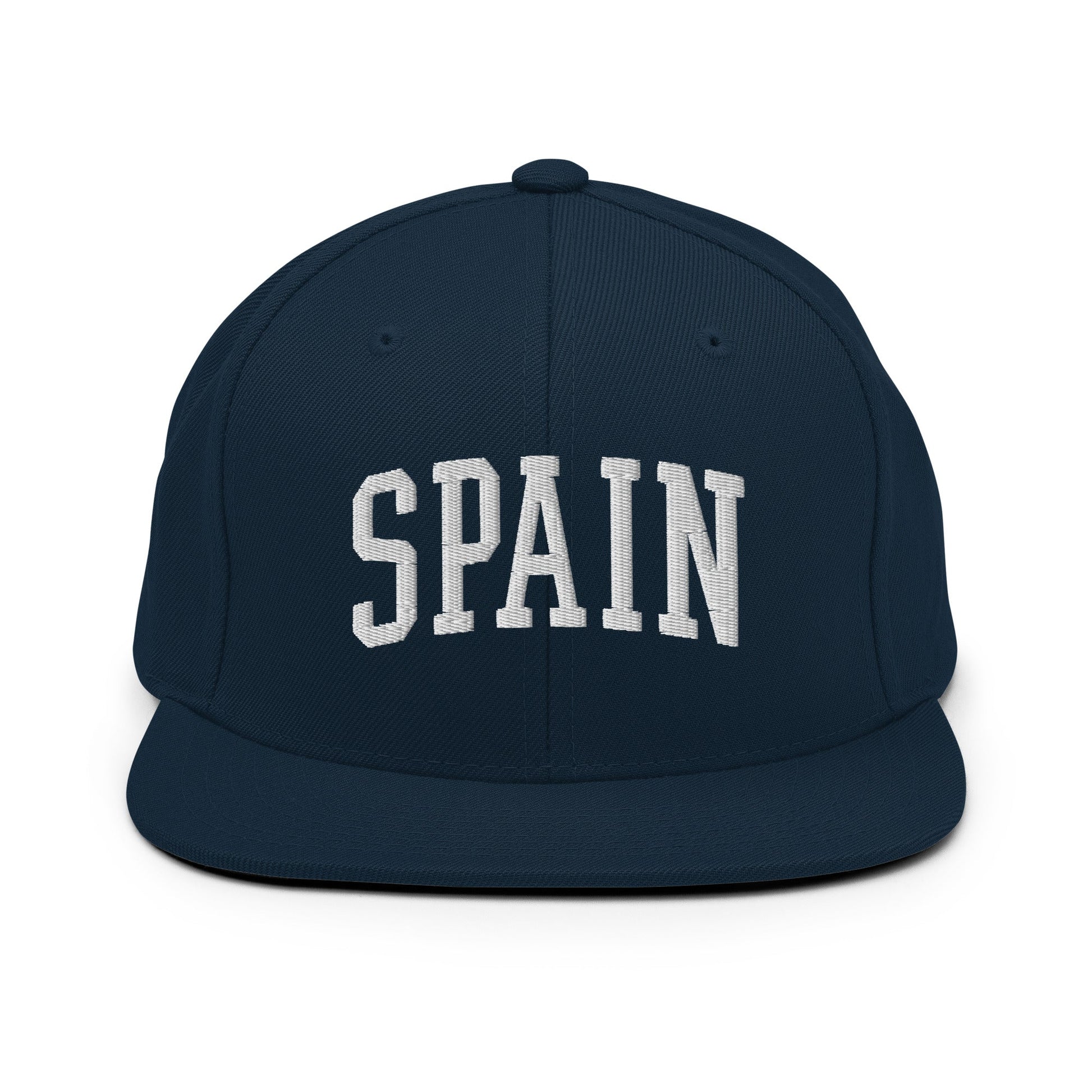 Spain Letterman Varsity Block Snapback Hat Dark Navy