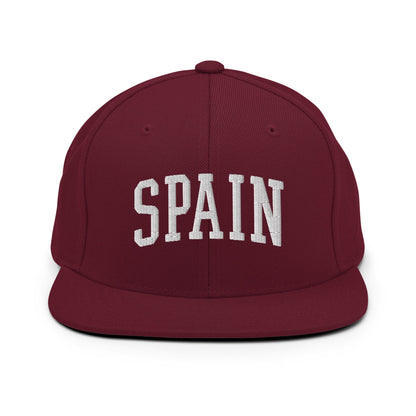 Spain Letterman Varsity Block Snapback Hat Maroon