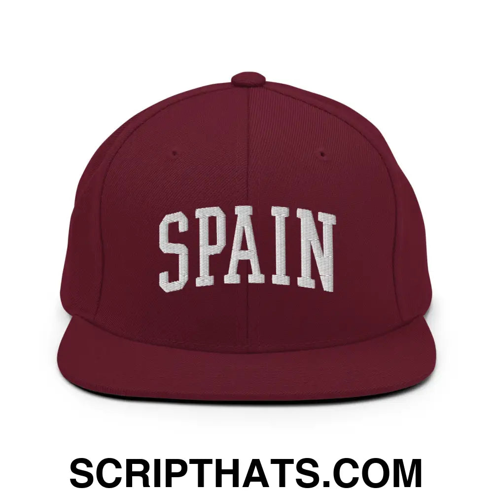 Spain Letterman Varsity Block Snapback Hat Maroon