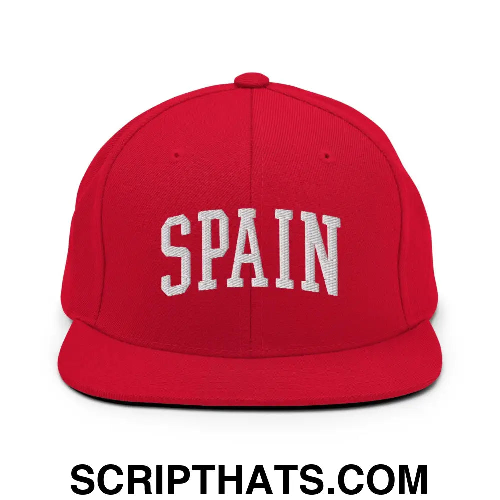 Spain Letterman Varsity Block Snapback Hat Red