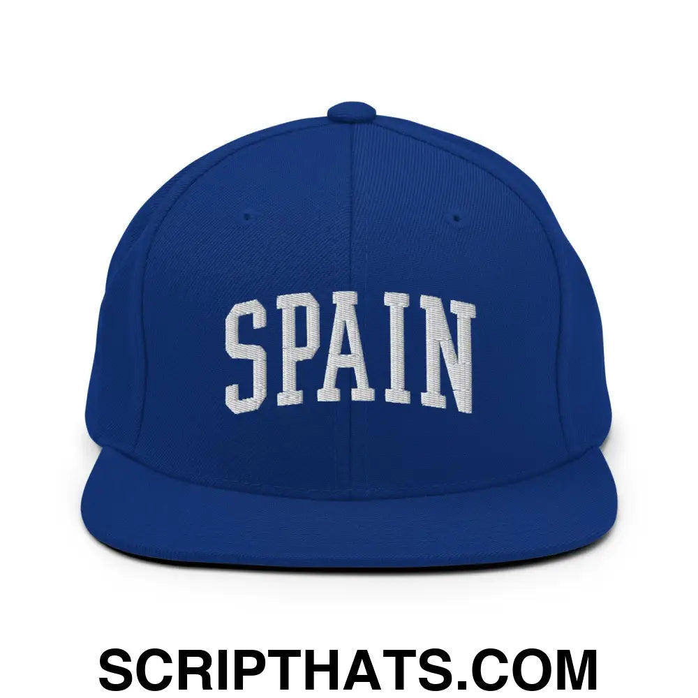 Spain Letterman Varsity Block Snapback Hat Royal Blue