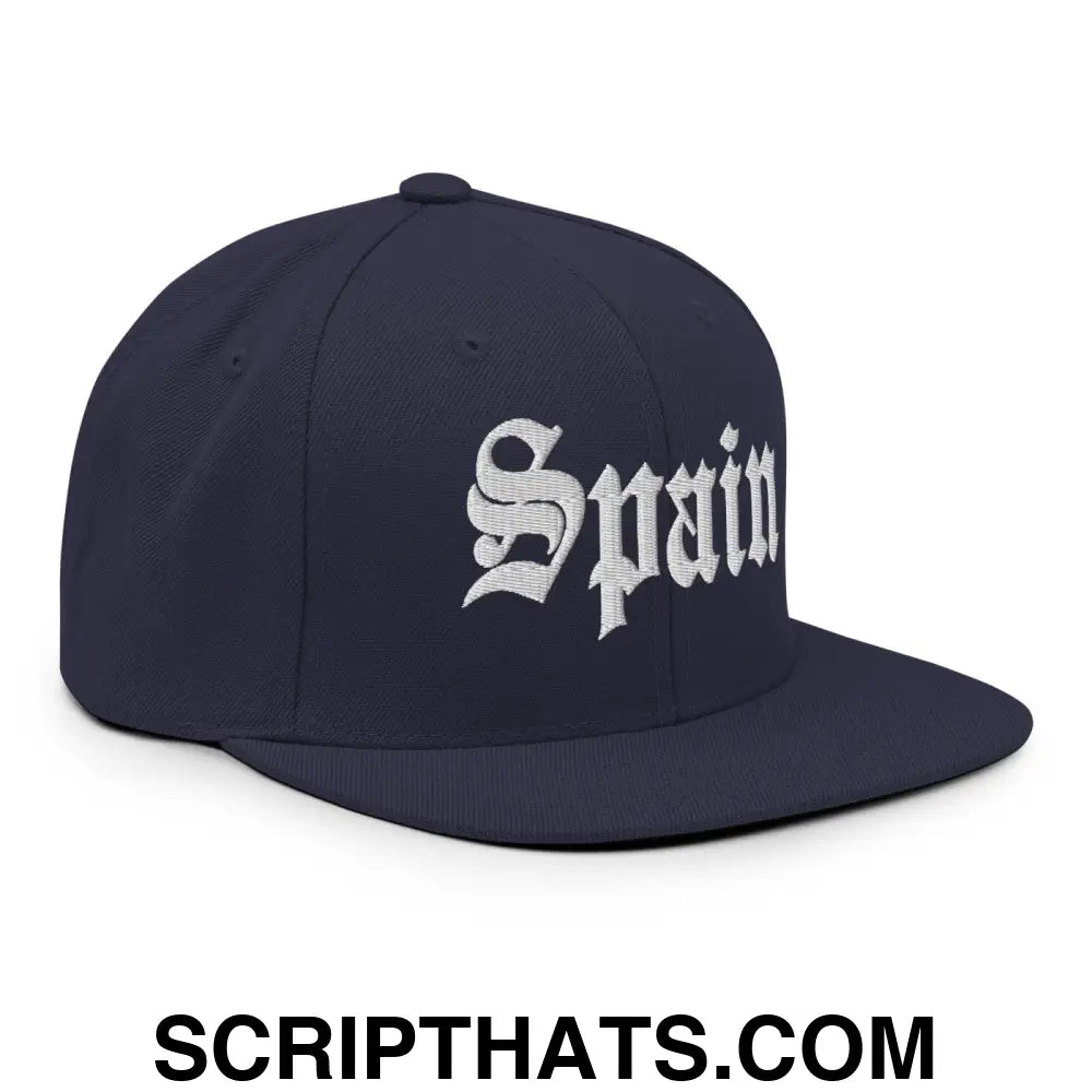 Spain OG Old English Snapback Hat Navy