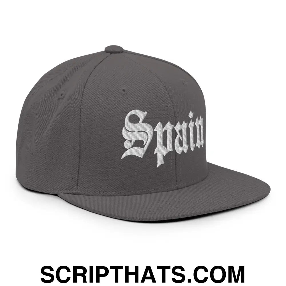 Spain OG Old English Snapback Hat Dark Grey