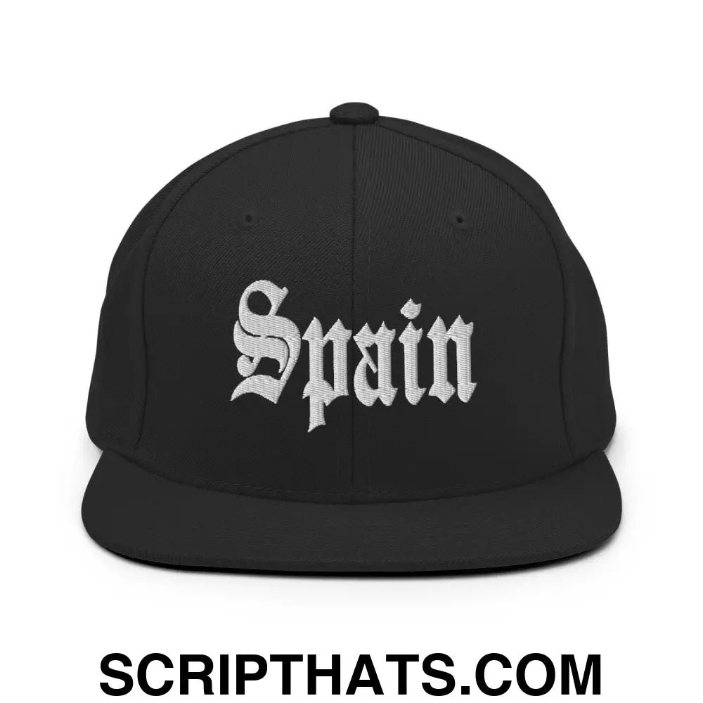 Spain OG Old English Snapback Hat Black