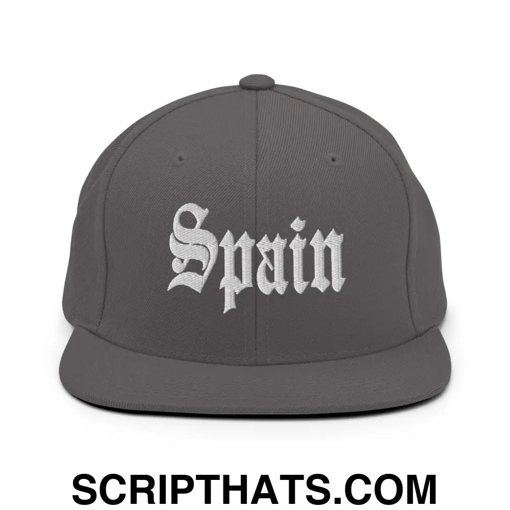 Spain OG Old English Snapback Hat Dark Grey