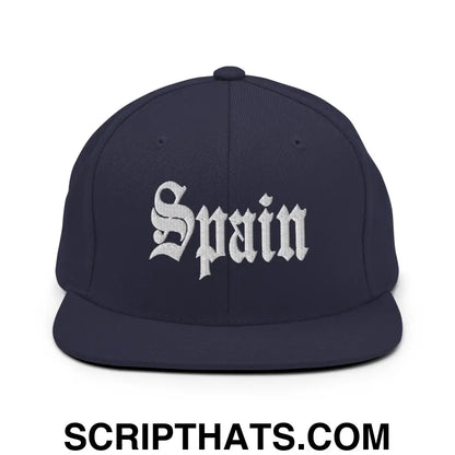 Spain OG Old English Snapback Hat Navy