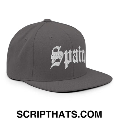 Spain Old English OG Snapback Hat Dark Grey