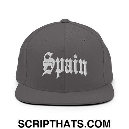 Spain Old English OG Snapback Hat Dark Grey