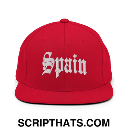 Spain Old English OG Snapback Hat Red