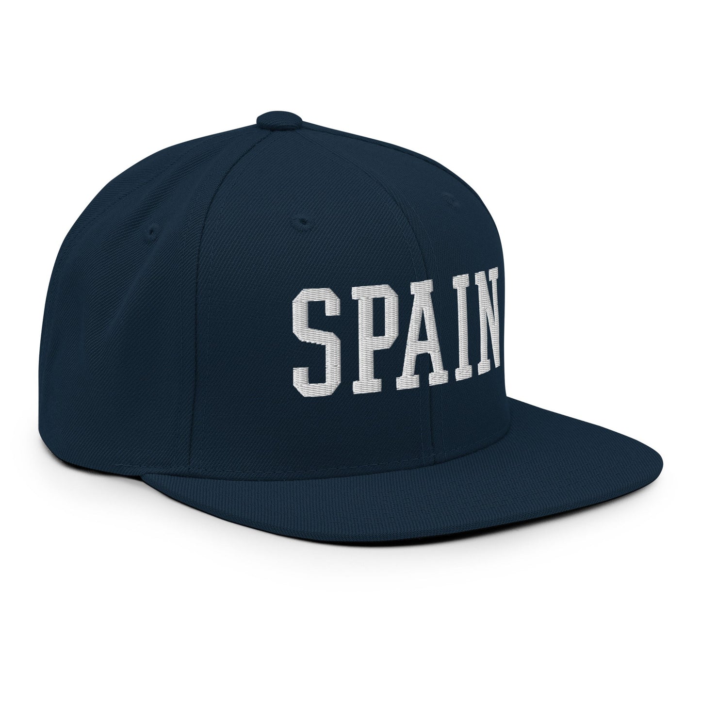 Spain Varsity Letterman Block Snapback Hat Dark Navy