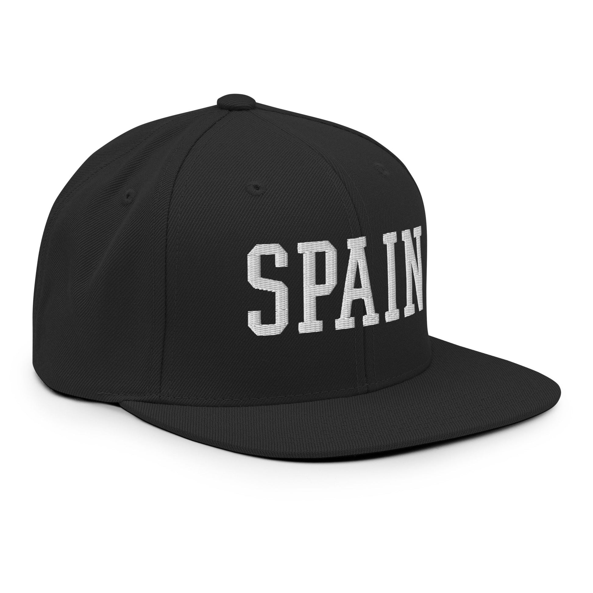 Spain Varsity Letterman Block Snapback Hat Black