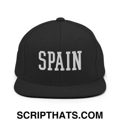 Spain Varsity Letterman Block Snapback Hat Black