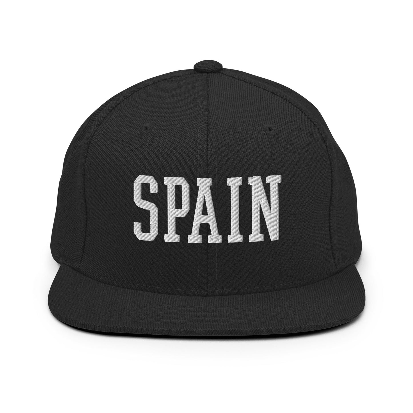 Spain Varsity Letterman Block Snapback Hat Black