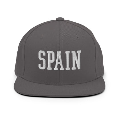 Spain Varsity Letterman Block Snapback Hat Dark Grey