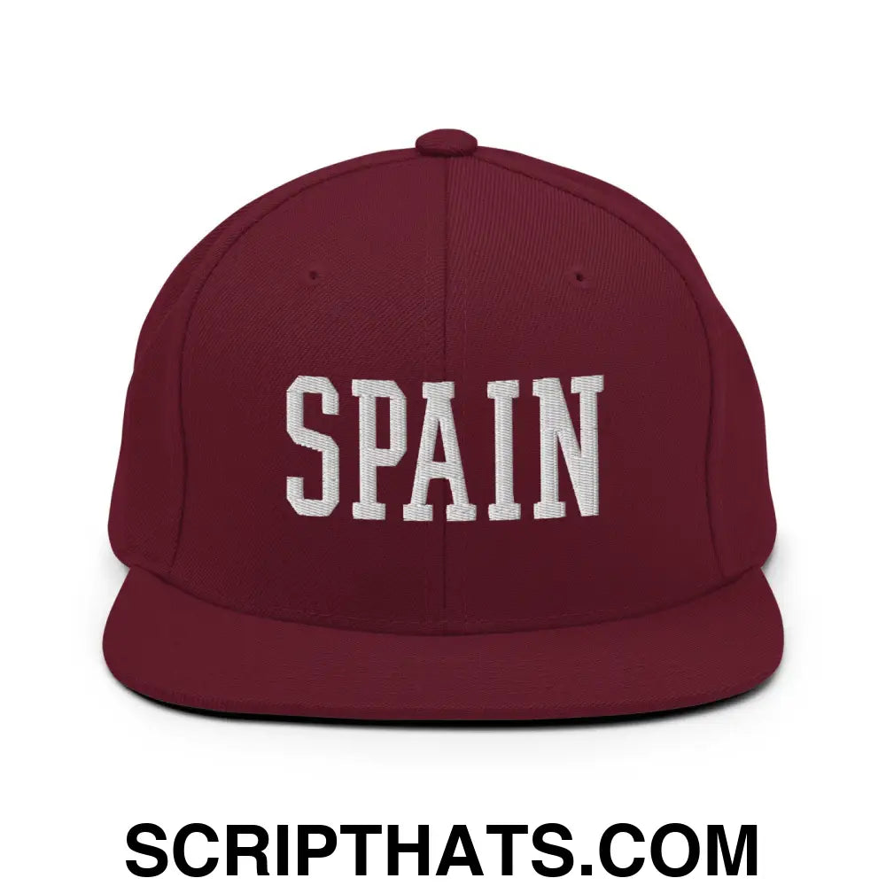 Spain Varsity Letterman Block Snapback Hat Maroon