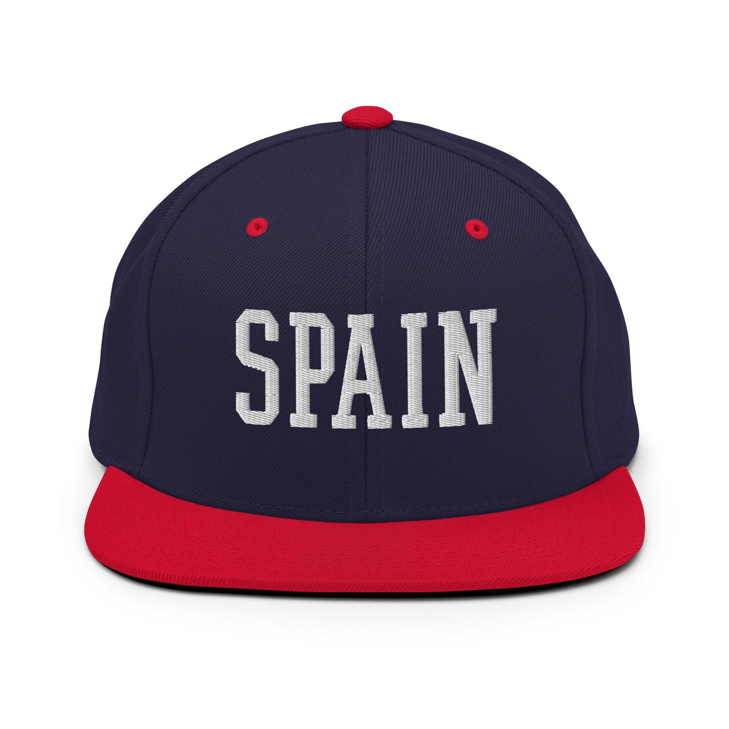 Spain Varsity Letterman Block Snapback Hat Navy Red