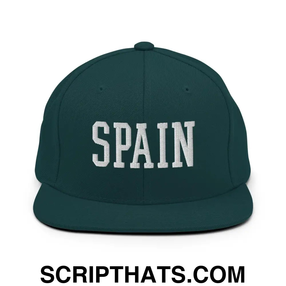 Spain Varsity Letterman Block Snapback Hat Spruce