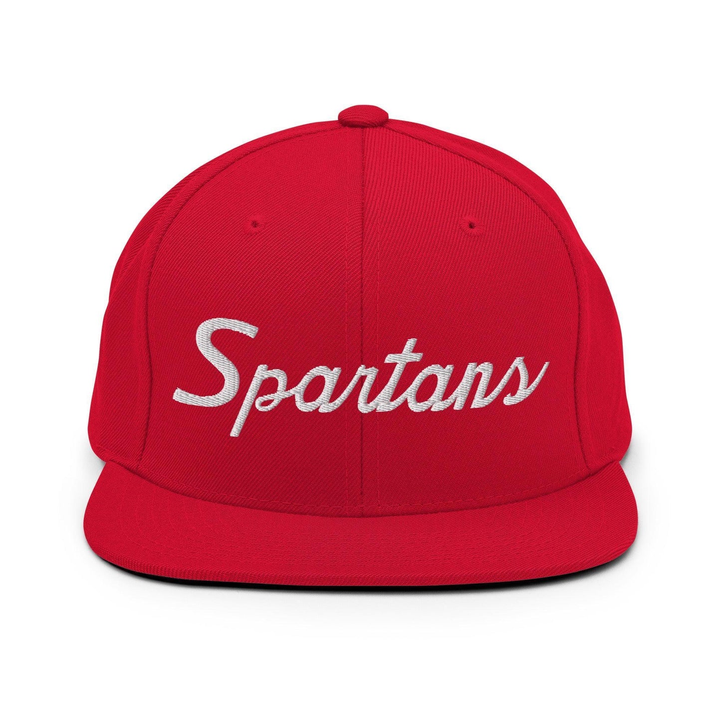 Spartans School Mascot Script Snapback Hat Red