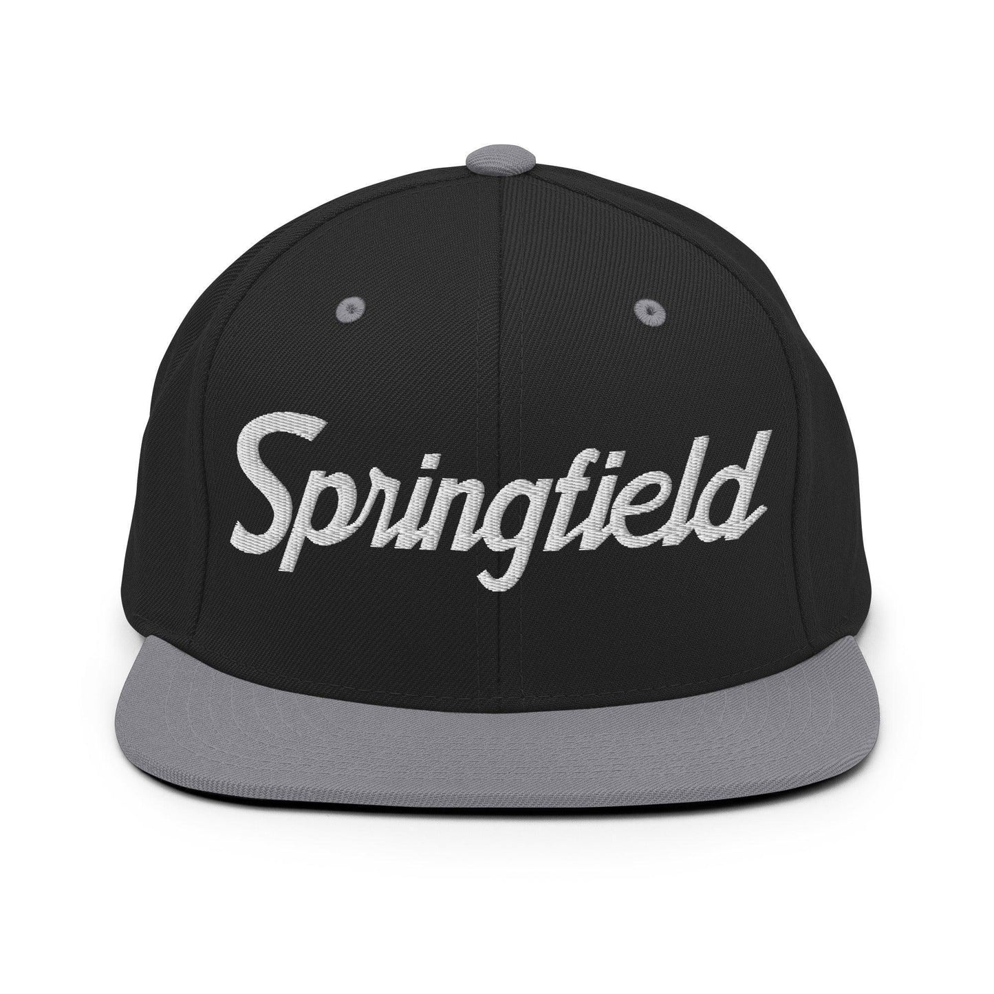 Springfield Script Snapback Hat Black Silver