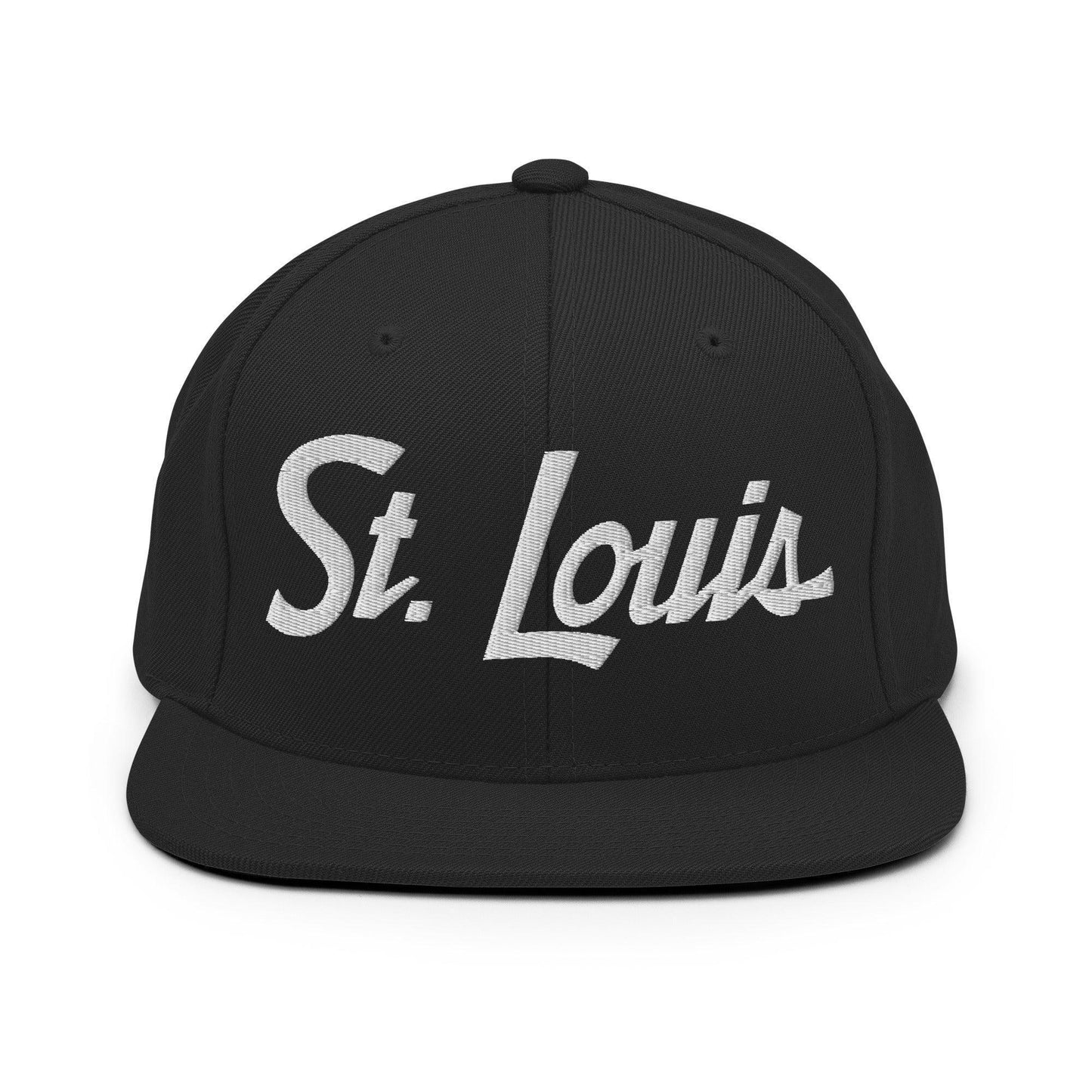 St. Louis Script Snapback Hat Black