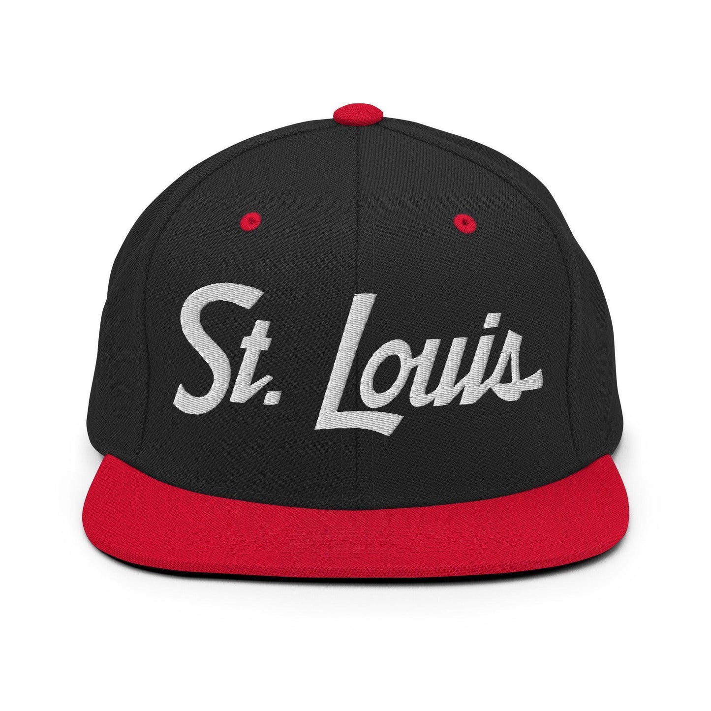 St. Louis Script Snapback Hat Black Red