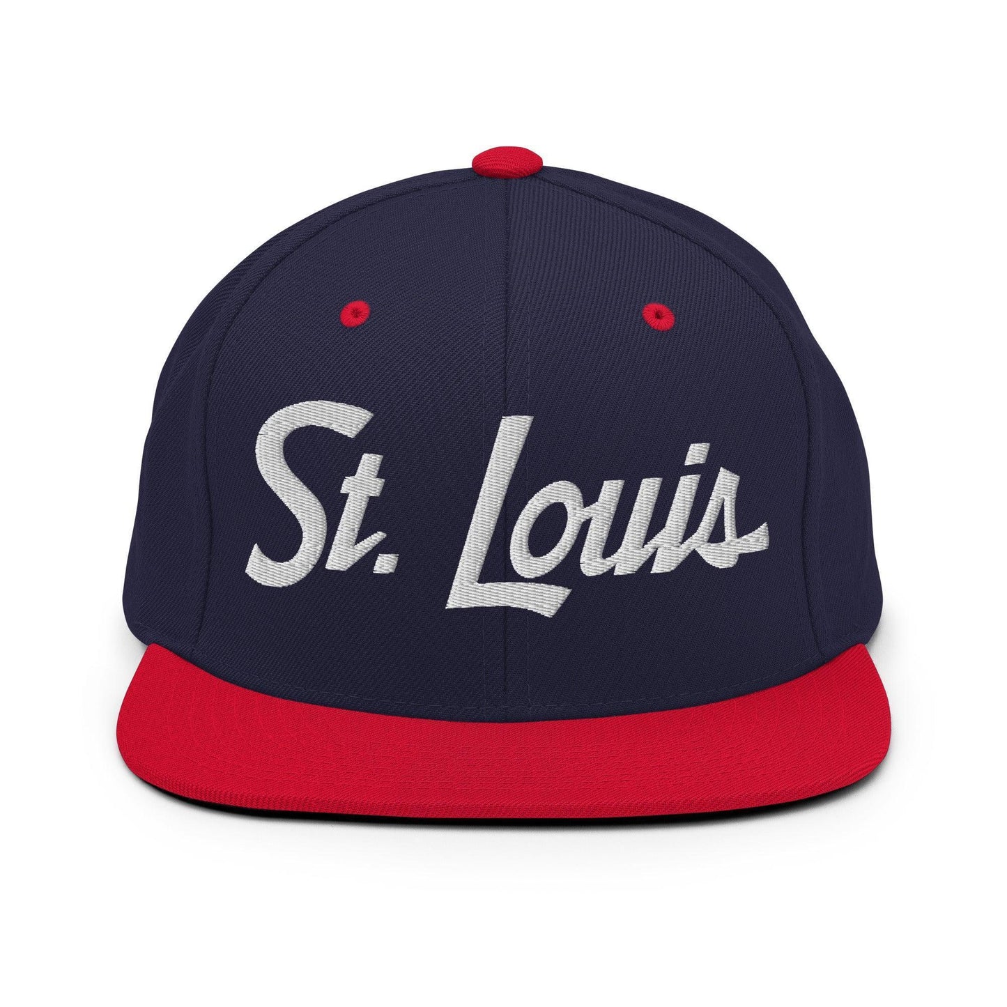 St. Louis Script Snapback Hat Navy Red