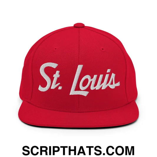 St. Louis Script Snapback Hat Red