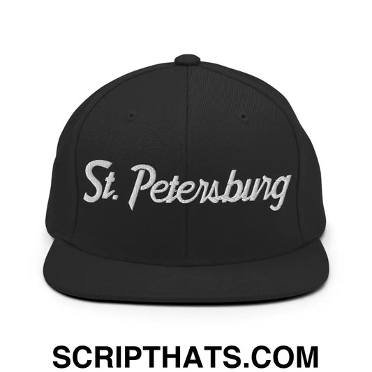 St. Petersburg Script Snapback Hat Black