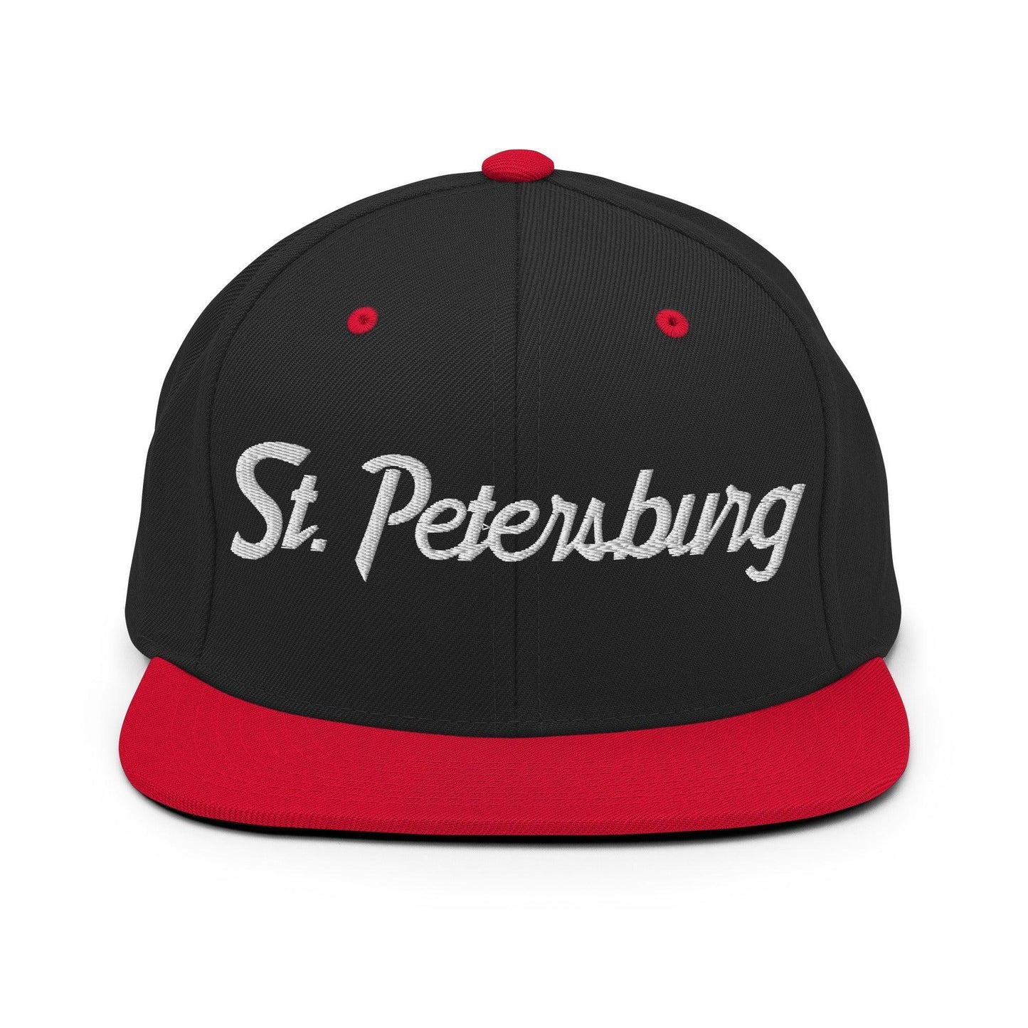 St. Petersburg Script Snapback Hat Black Red